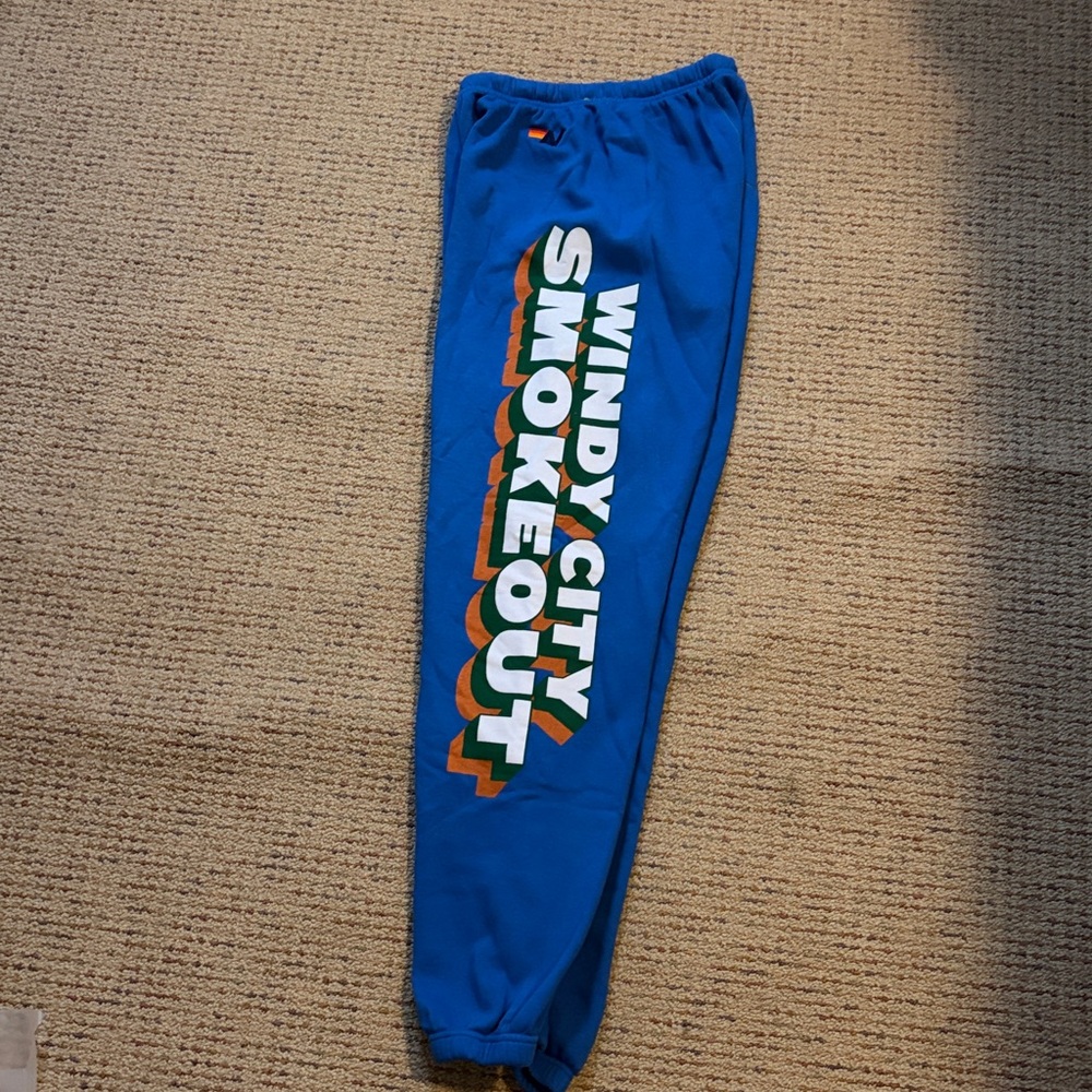 Aviator Nation blue Windy City smoke out sweatpants M - Picture 8 of 9